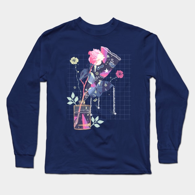 Stylish rose in a vase Long Sleeve T-Shirt by Mimie20